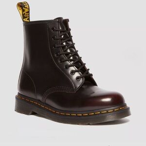 Dr. Martens 1460 Vegan Size 7 Eye Boots- Black/Rich Purple